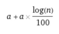 a+a×(ln n)×1.6/100